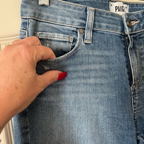 PAIGE Verdugo Crop Jeans Medium Wash Designer Run Small Women’s Size 28 - Picture 7 of 14